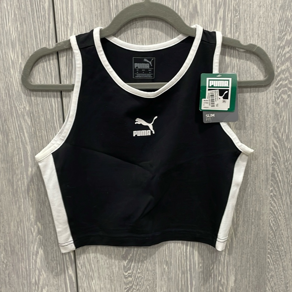 NWT -PUMA - CLASSICS T7 CROPPED TANK - SIZE S